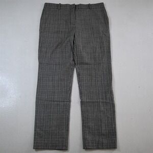 Nordstrom 10 Gray Wool Flannel Glenn Check Skinny Dress Womens Pants